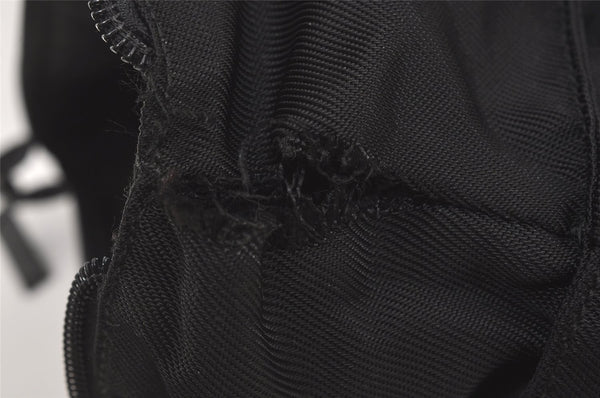 Authentic GUCCI Vintage Bamboo 2Way Hand Shoulder Bag Nylon Leather Black 5176I