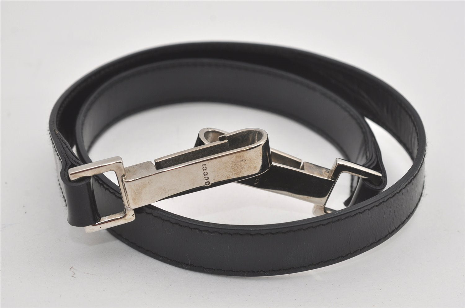 Authentic GUCCI Vintage Bamboo 2Way Hand Shoulder Bag Nylon Leather Black 5176I