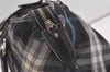 Authentic BURBERRY BLUE LABEL Check Shoulder Tote Bag Nylon Leather Black 5176K