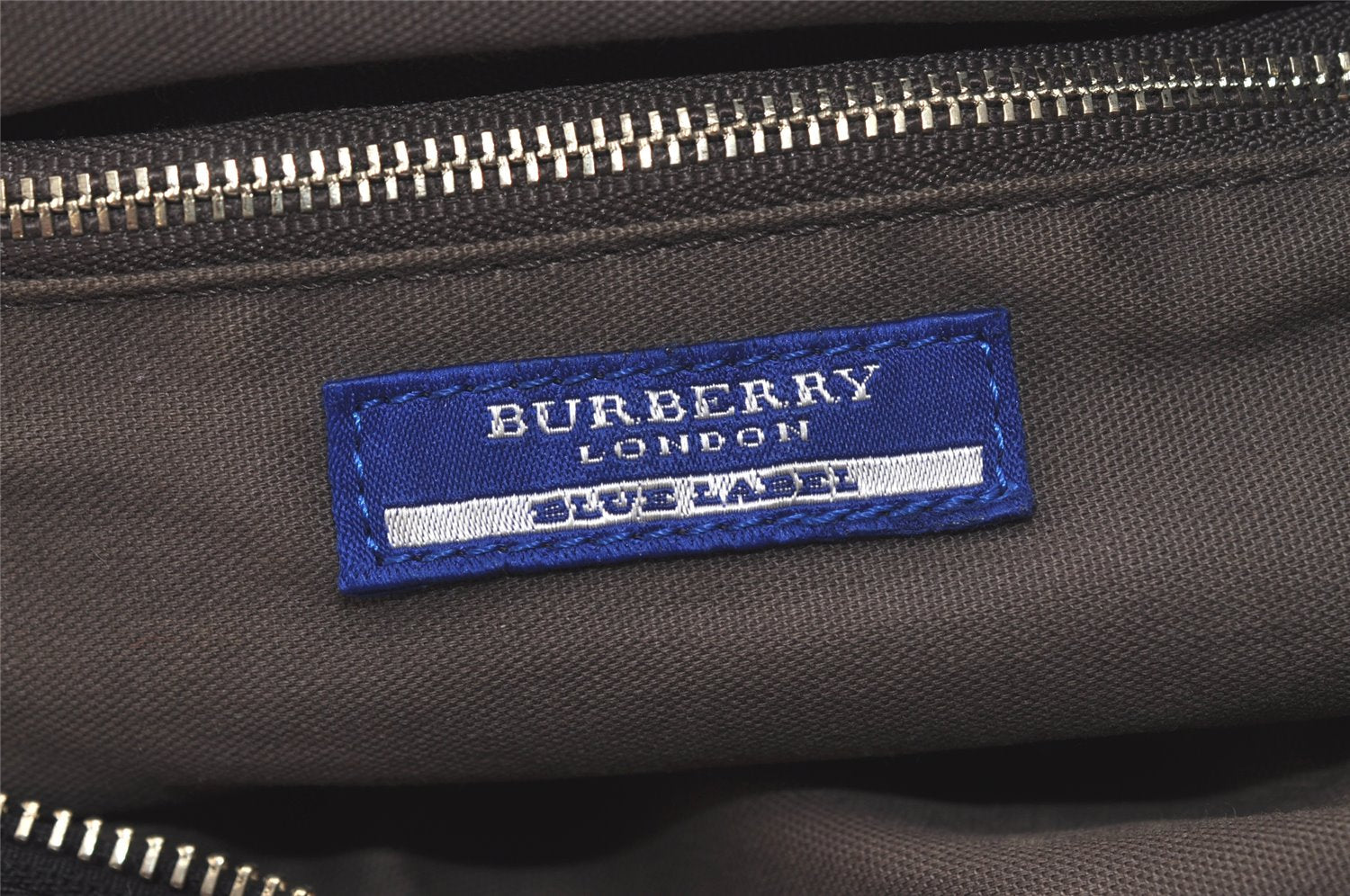 Authentic BURBERRY BLUE LABEL Check Shoulder Tote Bag Nylon Leather Black 5176K