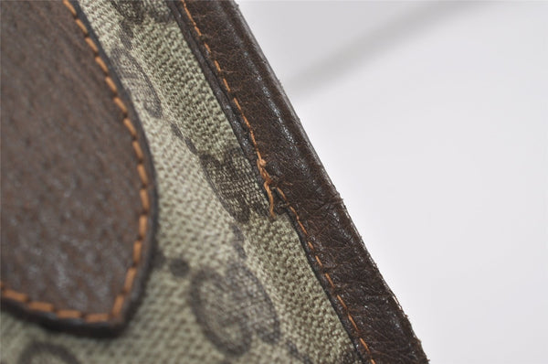 Authentic GUCCI Vintage Shoulder Cross Body Bag Purse GG PVC Leather Brown 5177I