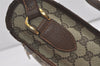 Authentic GUCCI Vintage Shoulder Cross Body Bag Purse GG PVC Leather Brown 5177I