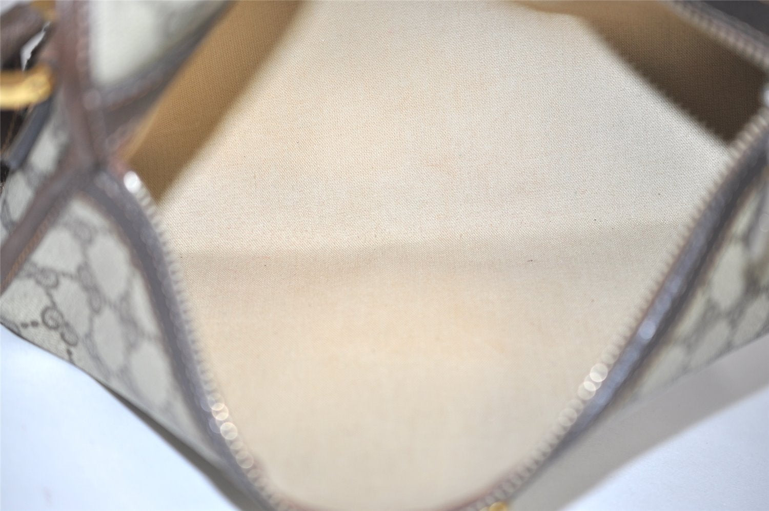 Authentic GUCCI Vintage Shoulder Cross Body Bag Purse GG PVC Leather Brown 5177I