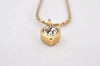 Authentic Christian Dior Gold Tone Heart Bijou Chain Pendant Necklace CD 5177K