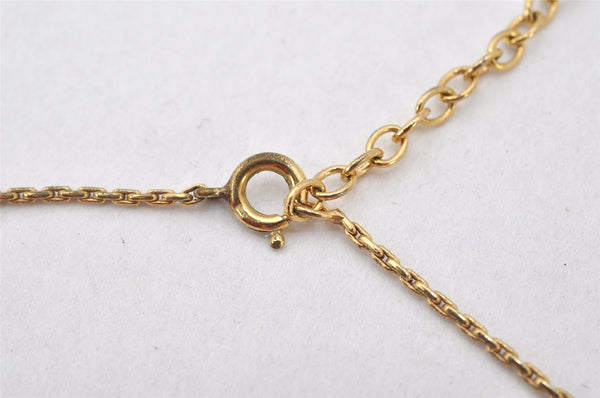 Authentic Christian Dior Gold Tone Heart Bijou Chain Pendant Necklace CD 5177K