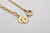 Authentic Christian Dior Gold Tone Heart Bijou Chain Pendant Necklace CD 5177K