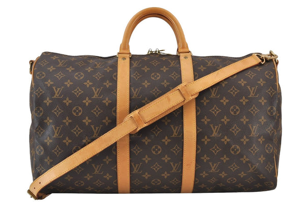 Authentic Louis Vuitton Monogram Keepall Bandouliere 50 M41416 Boston Bag 5178J