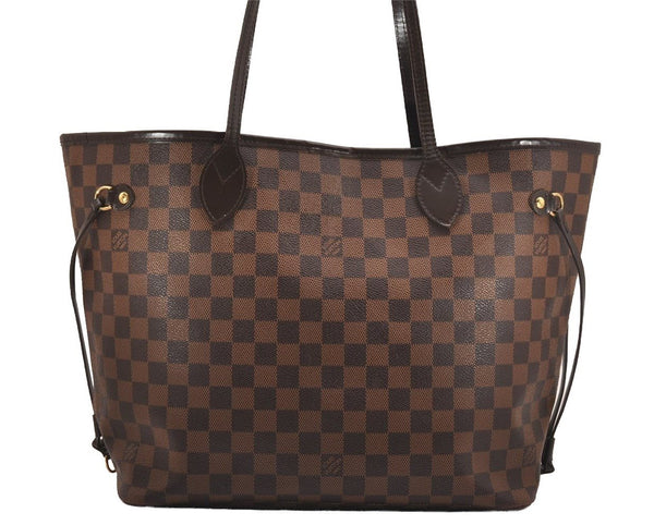 Authentic Louis Vuitton Damier Neverfull MM Shoulder Tote Bag N51105 LV 5180J