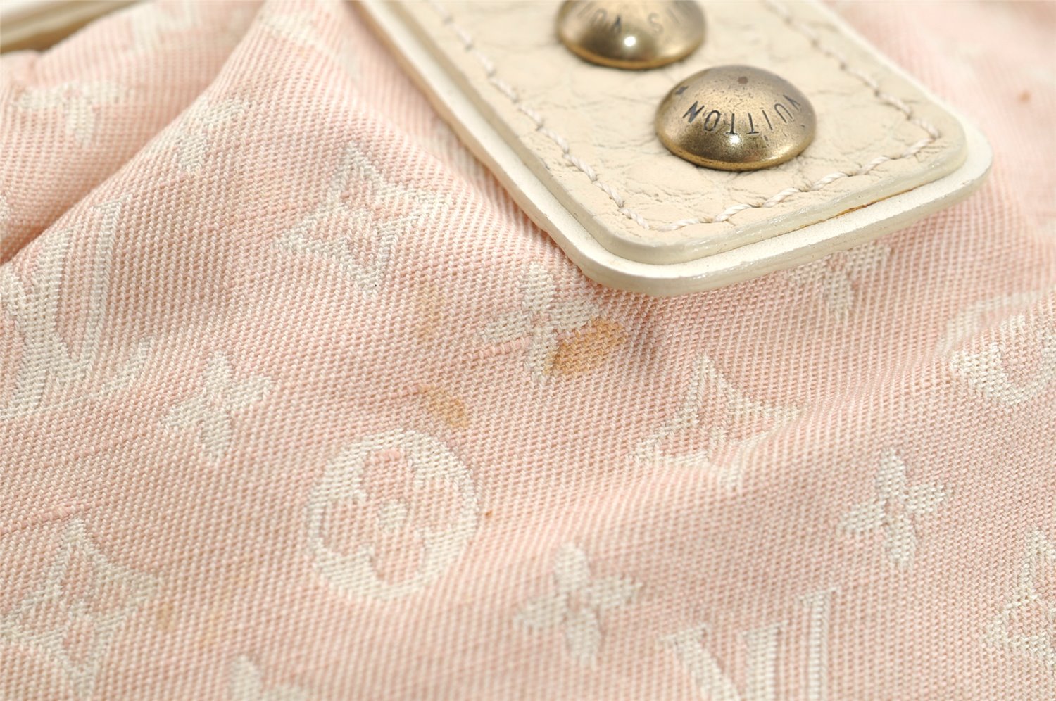 Authentic Louis Vuitton Monogram Mini Lin Trapeze GM Hand Bag M40064 Pink 5181I