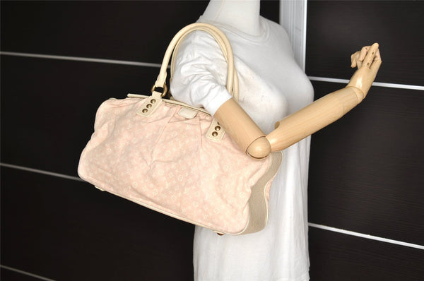 Authentic Louis Vuitton Monogram Mini Lin Trapeze GM Hand Bag M40064 Pink 5181I