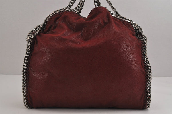 Authentic Stella McCartney Falabella Shoulder Hand Bag Leather Bordeaux 5183J