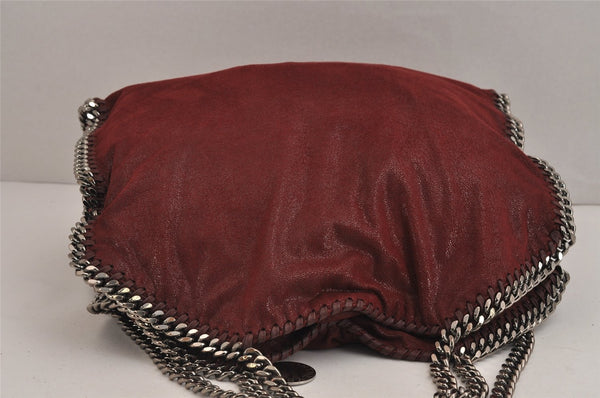 Authentic Stella McCartney Falabella Shoulder Hand Bag Leather Bordeaux 5183J