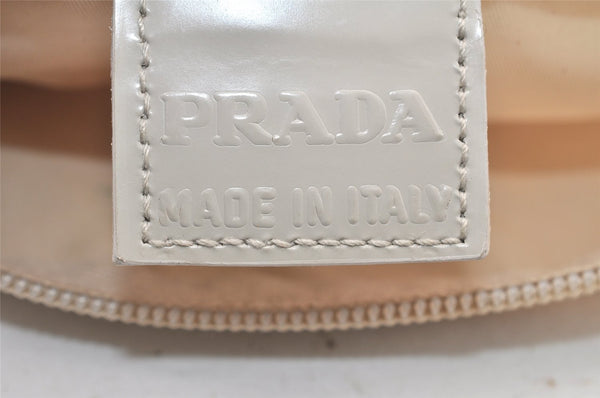 Authentic PRADA Vintage VELA Nylon Tessuto Leather Pouch Purse MV12 White 5183K