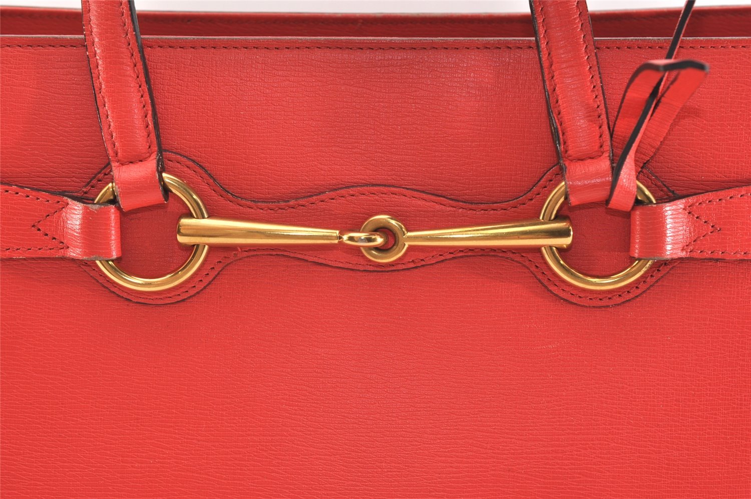 Authentic GUCCI Horsebit 2Way Shoulder Tote Bag Leather 319795 Red 5185J
