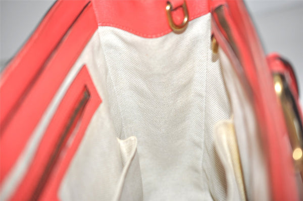 Authentic GUCCI Horsebit 2Way Shoulder Tote Bag Leather 319795 Red 5185J