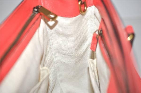 Authentic GUCCI Horsebit 2Way Shoulder Tote Bag Leather 319795 Red 5185J