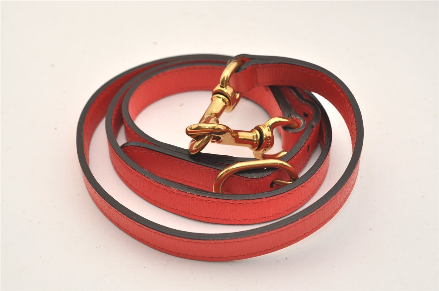 Authentic GUCCI Horsebit 2Way Shoulder Tote Bag Leather 319795 Red 5185J