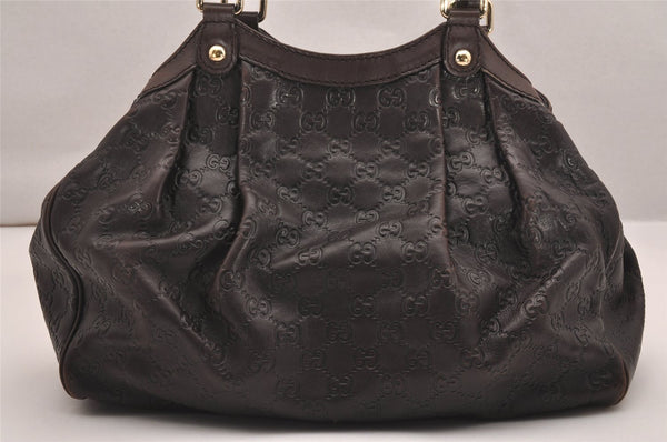 Authentic GUCCI Guccissima Sukey Hand Tote Bag GG Leather 211944 Brown 5186J