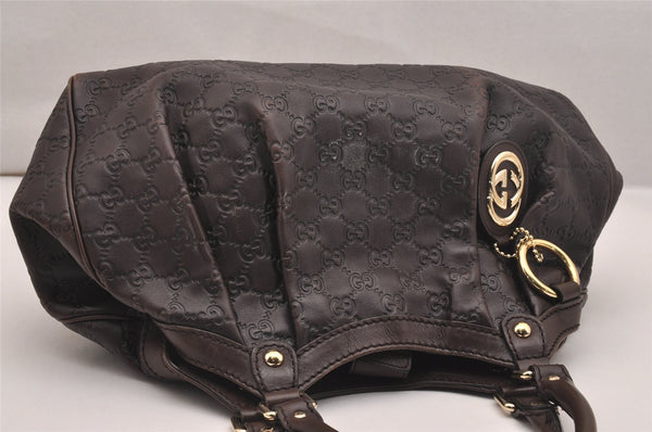 Authentic GUCCI Guccissima Sukey Hand Tote Bag GG Leather 211944 Brown 5186J