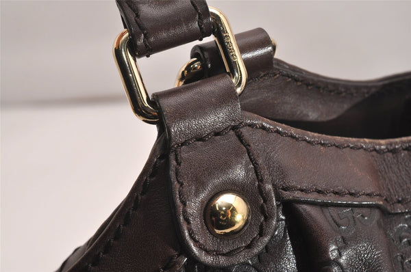 Authentic GUCCI Guccissima Sukey Hand Tote Bag GG Leather 211944 Brown 5186J