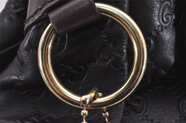 Authentic GUCCI Guccissima Sukey Hand Tote Bag GG Leather 211944 Brown 5186J