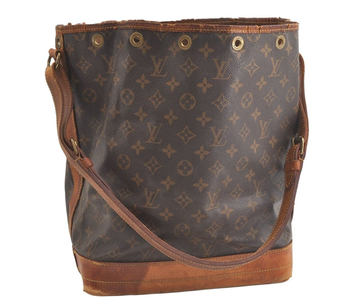 Authentic Louis Vuitton Monogram Noe Shoulder Drawstring Bag M42224 LV 5186K