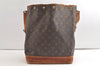 Authentic Louis Vuitton Monogram Noe Shoulder Drawstring Bag M42224 LV 5186K