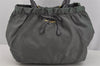 Authentic PRADA Tessuto Bow Ribbon Nylon Leather 2Way Hand Bag BN1970 Gray 5187J