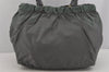 Authentic PRADA Tessuto Bow Ribbon Nylon Leather 2Way Hand Bag BN1970 Gray 5187J