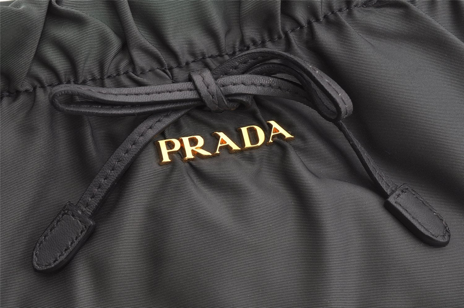 Authentic PRADA Tessuto Bow Ribbon Nylon Leather 2Way Hand Bag BN1970 Gray 5187J