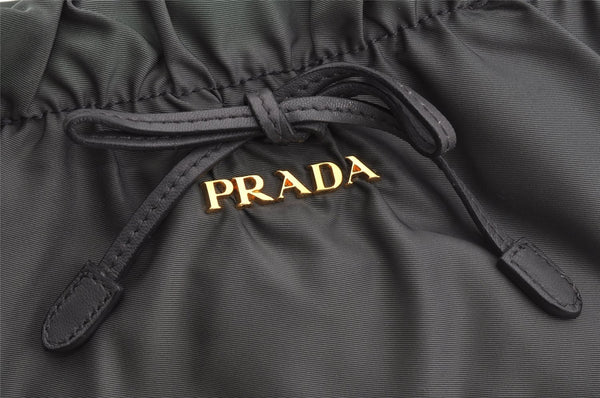 Authentic PRADA Tessuto Bow Ribbon Nylon Leather 2Way Hand Bag BN1970 Gray 5187J