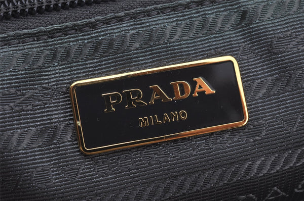 Authentic PRADA Tessuto Bow Ribbon Nylon Leather 2Way Hand Bag BN1970 Gray 5187J