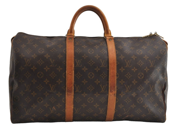 Authentic Louis Vuitton Monogram Keepall 50 Travel Boston Bag M41426 LV 5188I