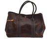 Authentic HERMES Garden Party MM Shoulder Tote Bag PVC Leather Brown Junk 5188J