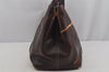 Authentic HERMES Garden Party MM Shoulder Tote Bag PVC Leather Brown Junk 5188J