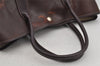 Authentic HERMES Garden Party MM Shoulder Tote Bag PVC Leather Brown Junk 5188J