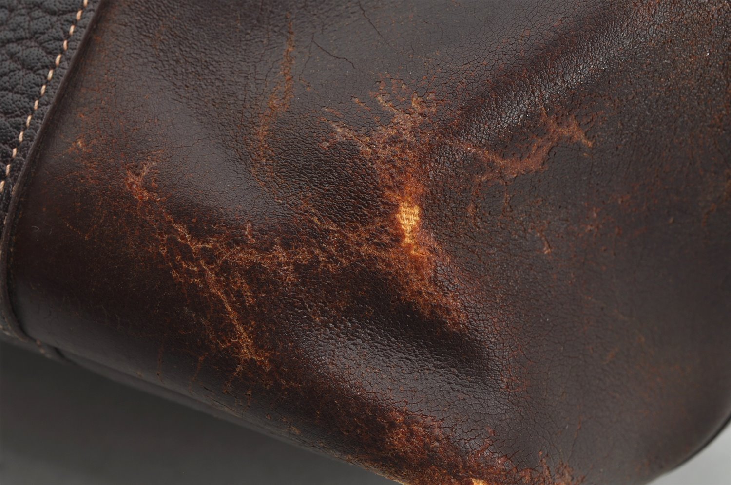 Authentic HERMES Garden Party MM Shoulder Tote Bag PVC Leather Brown Junk 5188J