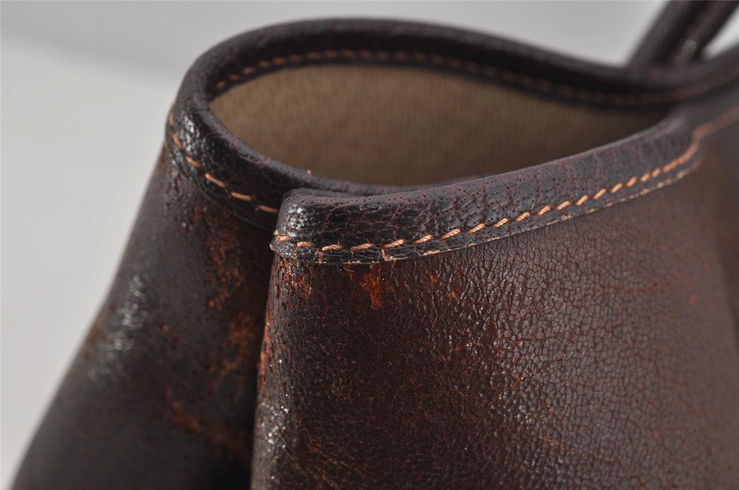 Authentic HERMES Garden Party MM Shoulder Tote Bag PVC Leather Brown Junk 5188J