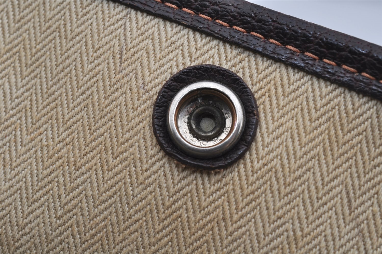 Authentic HERMES Garden Party MM Shoulder Tote Bag PVC Leather Brown Junk 5188J