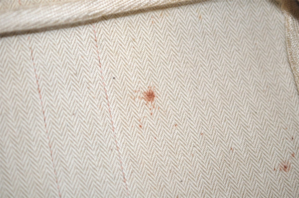 Authentic HERMES Garden Party MM Shoulder Tote Bag PVC Leather Brown Junk 5188J