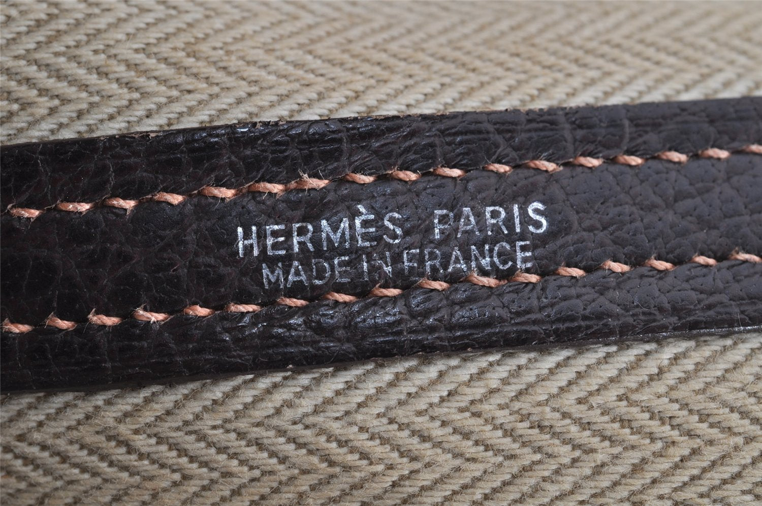 Authentic HERMES Garden Party MM Shoulder Tote Bag PVC Leather Brown Junk 5188J