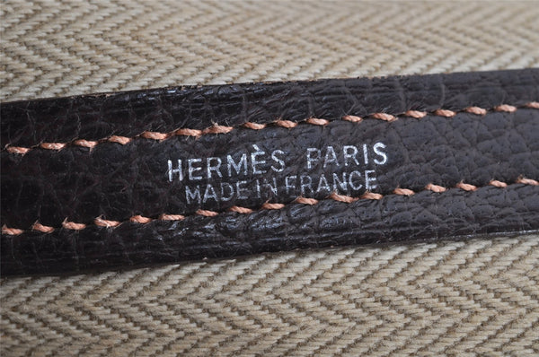 Authentic HERMES Garden Party MM Shoulder Tote Bag PVC Leather Brown Junk 5188J