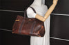 Authentic HERMES Garden Party MM Shoulder Tote Bag PVC Leather Brown Junk 5188J