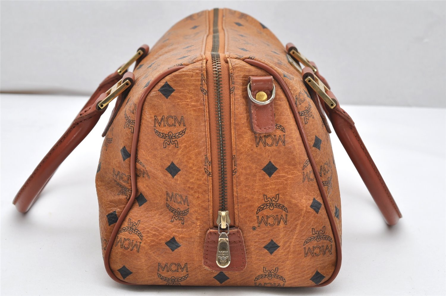 Authentic MCM Visetos Leather Vintage 2Way Shoulder Hand Bag Brown 5188K