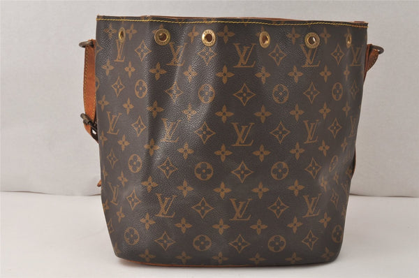 Authentic Louis Vuitton Monogram Petit Noe M42226 Shoulder Drawstring Bag 5189K