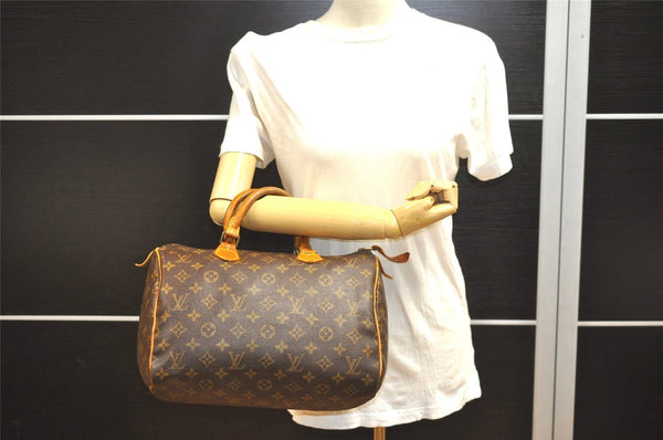Authentic Louis Vuitton Monogram Speedy 30 Hand Boston Bag M41526 LV 5190I