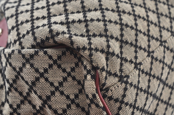 Authentic GUCCI Diamante Sukey 2Way Tote Bag Canvas Leather 223974 Gray 5191J