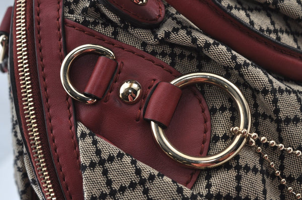 Authentic GUCCI Diamante Sukey 2Way Tote Bag Canvas Leather 223974 Gray 5191J