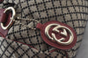 Authentic GUCCI Diamante Sukey 2Way Tote Bag Canvas Leather 223974 Gray 5191J