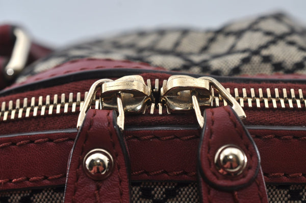 Authentic GUCCI Diamante Sukey 2Way Tote Bag Canvas Leather 223974 Gray 5191J